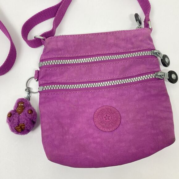 2/$30 Kipling Purple Plum Zipper Alvar Crossbody Bag Purse Travel Hiking Concert - Picture 3 of 12